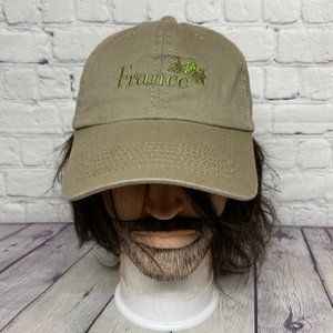 Dad Hat Cap Strap Back Light Brown France Embroidered Cotton One Size Fit Most